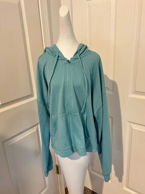 90 Degree By Reflex Light Teal Zip Hoodie
